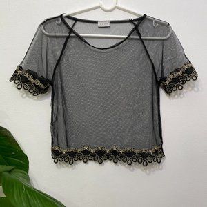 Vintage Luxe Sheer Embroidered Top